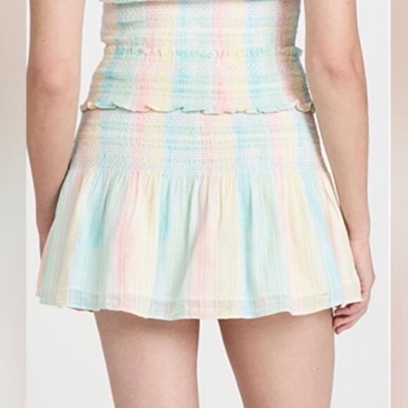 NWT LoveShackFancy Camilla Rainbow Mini Skirt Large - Picture 4 of 12